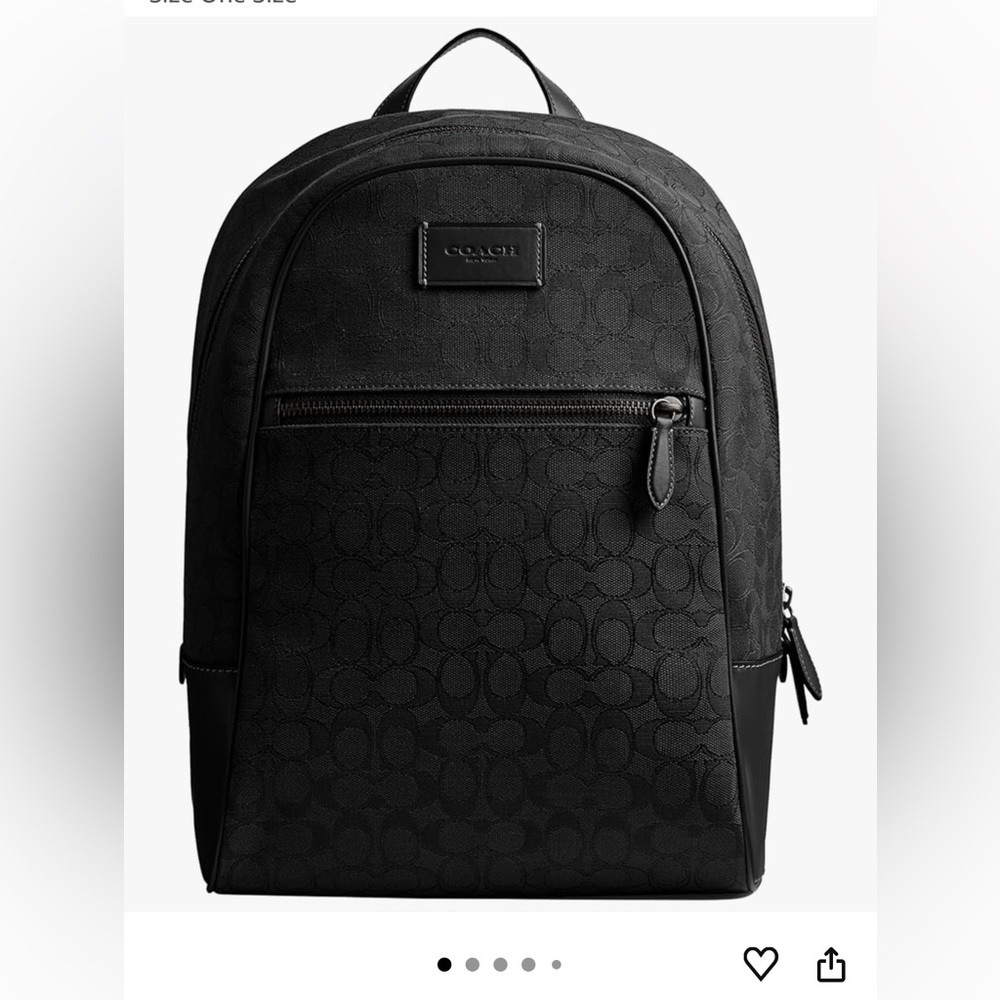 NWT Coach Theo Black Signature Jacquard Backpack